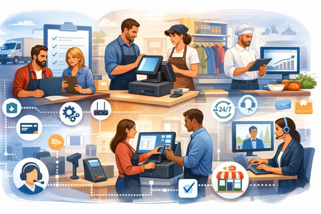Define your service model and map the POS setup checklist to real workflows