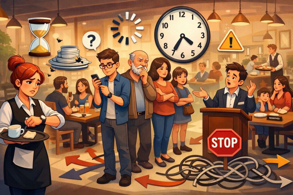 Slow table turns, long wait times, and broken guest flow