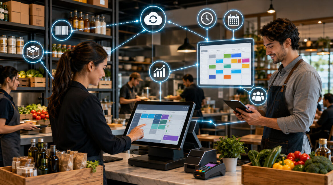 Restaurant POS connected to inventory and staff scheduling