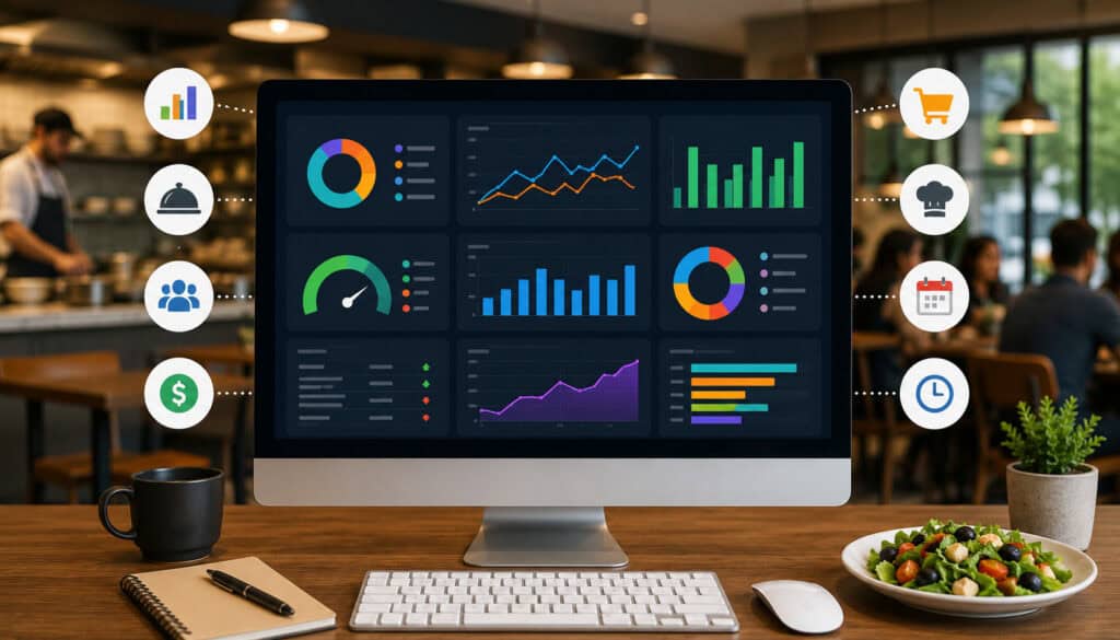 Restaurant KPI dashboard with reporting and analytics tools
